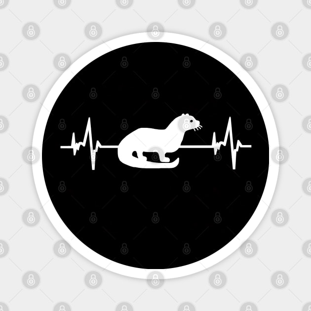 Ferret dwarf otters weasels marten heartbeat EKG Magnet by FindYourFavouriteDesign